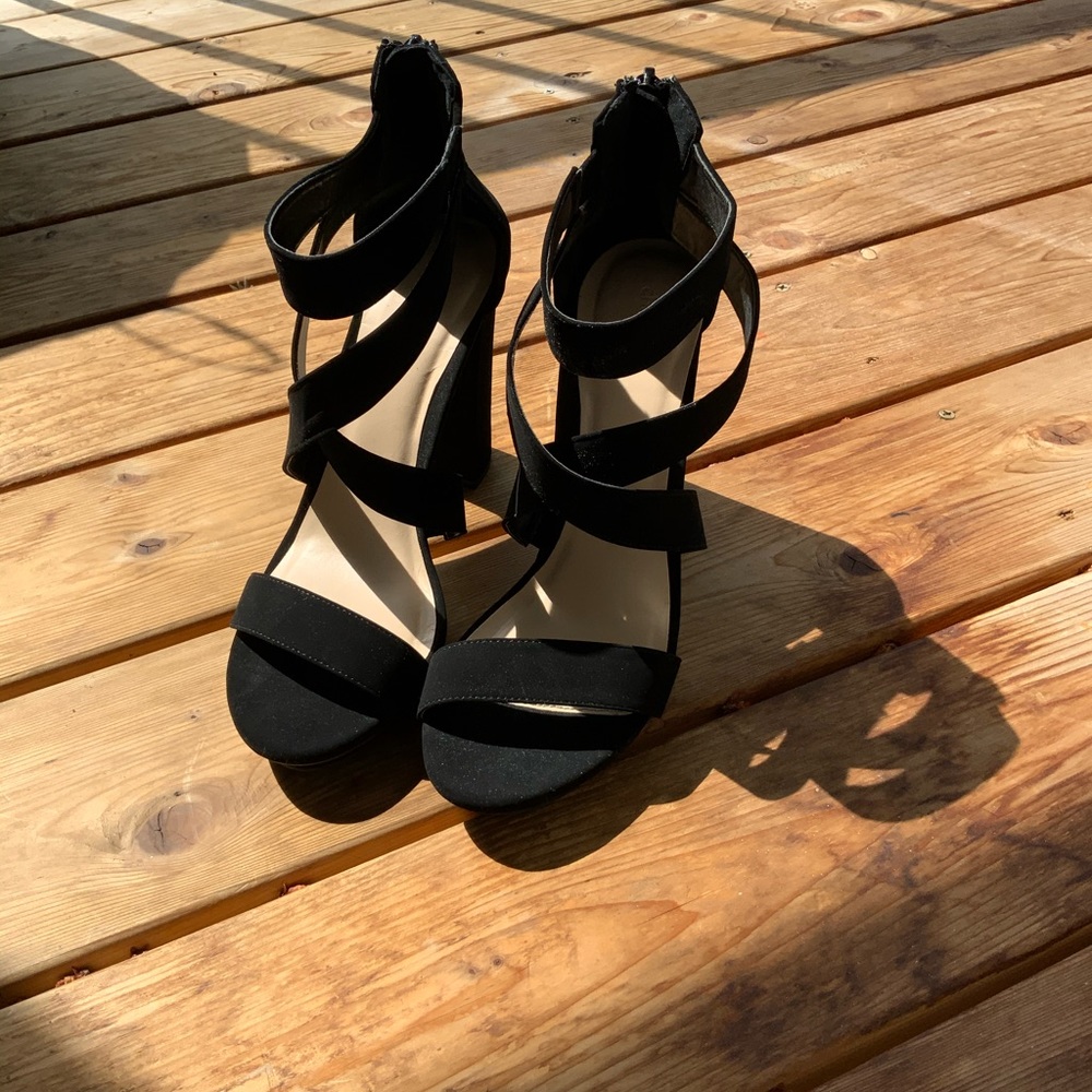 Charlotte Russe black wrap heels